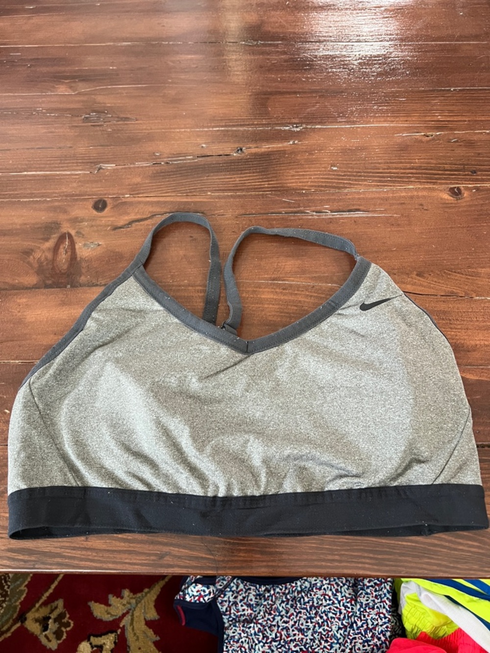Nike Gray Heather Sports Bra with Black Band